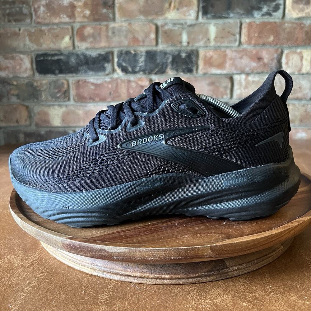 Brooks Glycerin 22 Womens 8.5 D Triple Black Max Cushion Running Shoes Sneakers